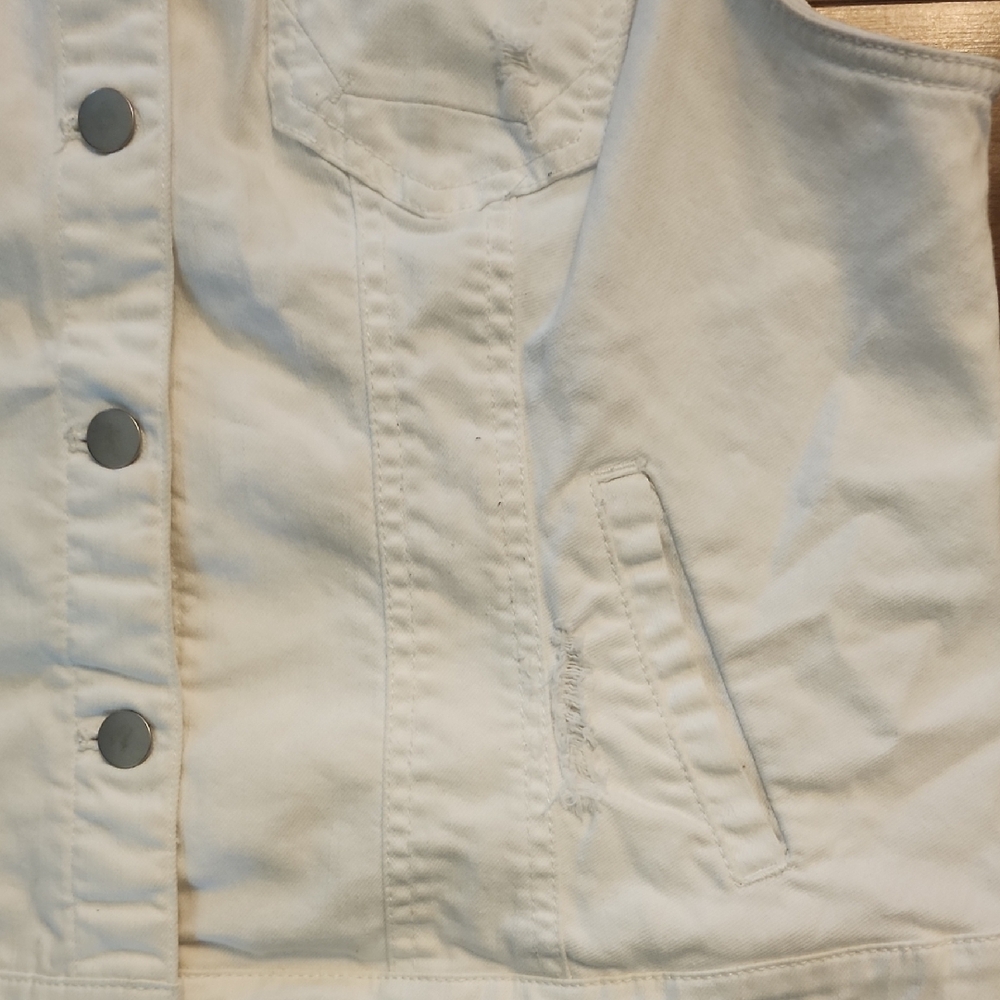 White Denim Vest - Picture 3 of 5